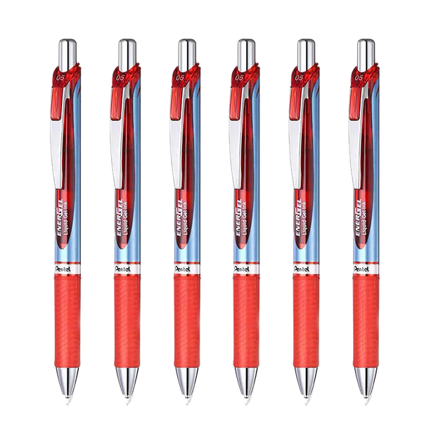 Гелевая ручка Pentel BLN75 с выдвижным стержнем, красная, стильная, 0,5 мм, для подписи, быстросохнущая, на водной основе, канцелярские принадлежности, красная, упаковка из 6 штук. - Фото 1 Гелевая ручка Pentel BLN75 с выдвижным стержнем, красная, стильная, 0,5 мм, для подписи, быстросохнущая, на водной основе, канцелярские принадлежности, красная, упаковка из 6 штук. - изображение 1