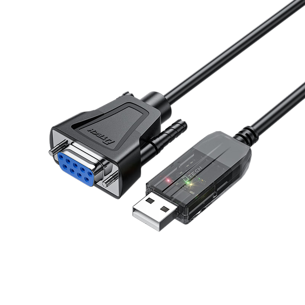 Кабель DIT USB - RS232, промислового класу, DB9, жіночий COM-порт, комунікаційний кабель для передачі даних, FTDI-чіп з індикатором, кабель для налагодження послідовного порту на великі відстані IOT5084B 25 м - зображення 4