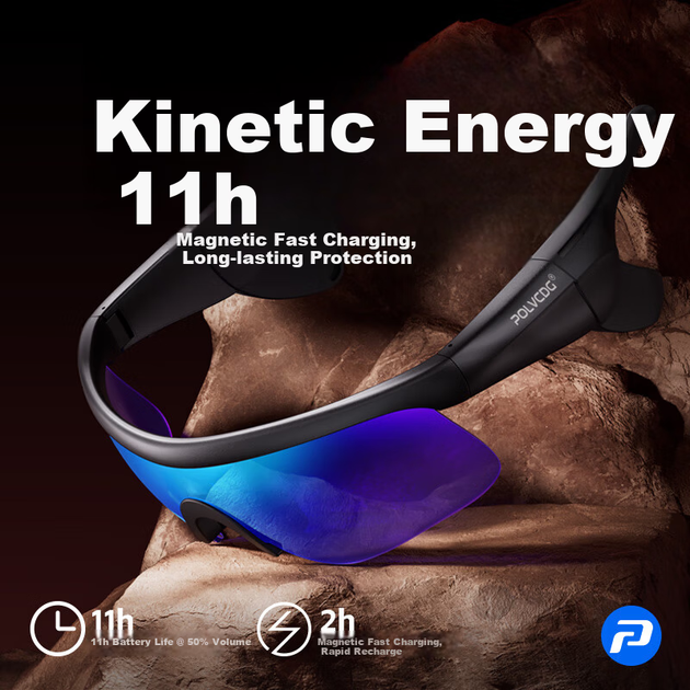 POLVCDG G120 Plus Bluetooth Велосипедні окуляри Бездротові відкриті спортивні навушники Аудіоокуляри Відкритий захист від ультрафіолету Зменшення шуму вітру Тривалий час роботи від батареї - зображення 8