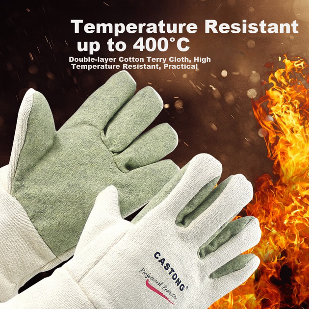 Термостойкие перчатки CASTONG GEII15-34, утеплитель до 400°C, защита от ожогов, защита труда, утолщенные, для домашнего использования. - Фото 6 Термостойкие перчатки CASTONG GEII15-34, утеплитель до 400°C, защита от ожогов, защита труда, утолщенные, для домашнего использования. - изображение 6
