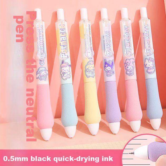 Набор из 6 гелевых ручек GuangBo & Sanrio Comfort Foam с выдвижным стержнем, наконечник ST, европейская упаковка, толщина чернил 0,5 мм, черные чернила, Back-To Stationery, KT82110-6 - Фото 4 Набор из 6 гелевых ручек GuangBo & Sanrio Comfort Foam с выдвижным стержнем, наконечник ST, европейская упаковка, толщина чернил 0,5 мм, черные чернила, Back-To Stationery, KT82110-6 - изображение 4