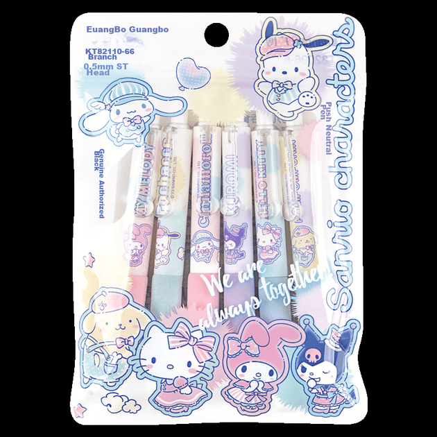 Набор из 6 гелевых ручек GuangBo & Sanrio Comfort Foam с выдвижным стержнем, наконечник ST, европейская упаковка, толщина чернил 0,5 мм, черные чернила, Back-To Stationery, KT82110-6 - Фото 11 Набор из 6 гелевых ручек GuangBo & Sanrio Comfort Foam с выдвижным стержнем, наконечник ST, европейская упаковка, толщина чернил 0,5 мм, черные чернила, Back-To Stationery, KT82110-6 - изображение 11