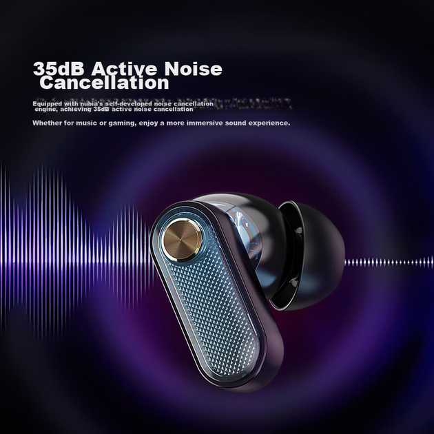 Навушники Nubia GT Buds Black (BH8001) - Фото 6 Навушники Nubia GT Buds Black (BH8001) - зображення 6