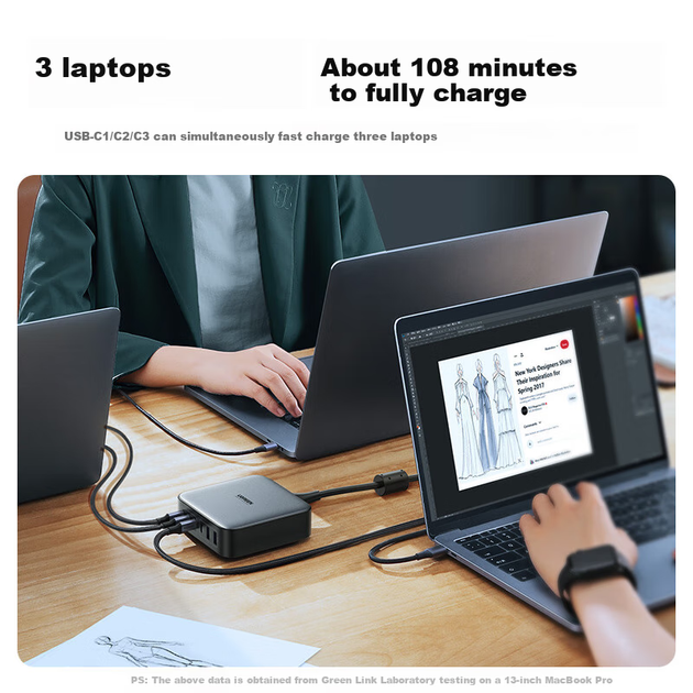 Комплект Зарядное устройство Ugreen 200W 4xUSB-C+2xUSB-A + Кабель USB-C - USB-C 1 м Black (CD271) - Фото 3 Комплект Зарядное устройство Ugreen 200W 4xUSB-C+2xUSB-A + Кабель USB-C - USB-C 1 м Black (CD271) - изображение 3