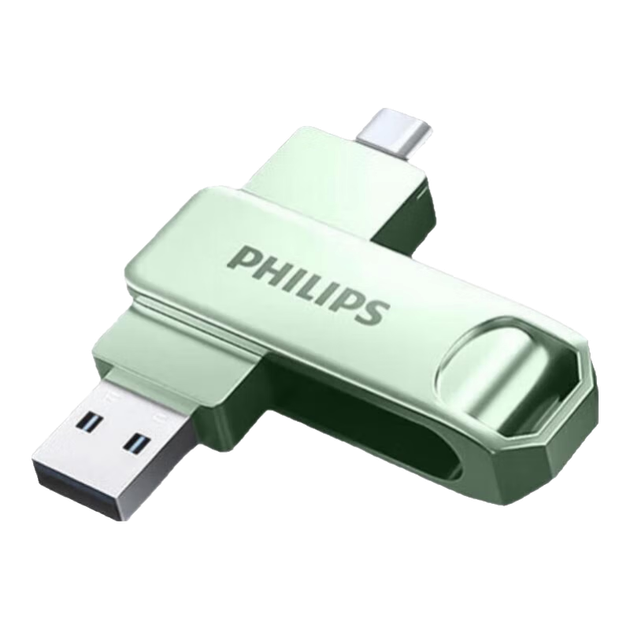 Флеш память USB Philips 61UT-D 64GB USB 3.2 Gen1 + Type-C Green - Фото 4 Флеш память USB Philips 61UT-D 64GB USB 3.2 Gen1 + Type-C Green - изображение 4