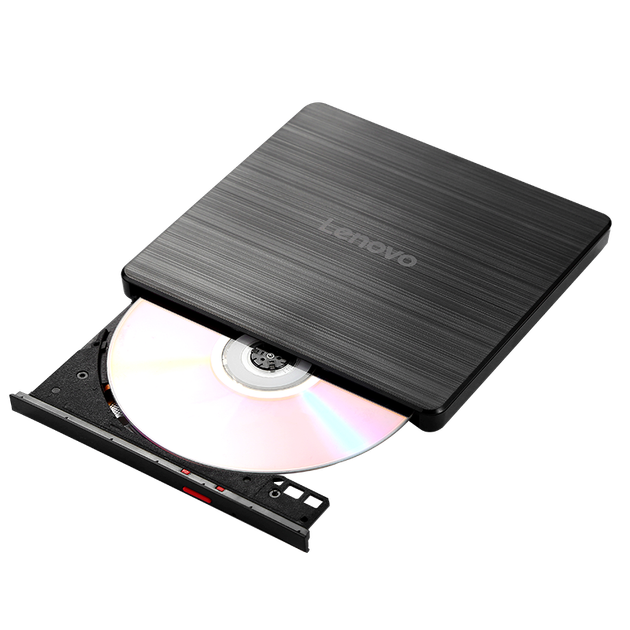 Зовнішній оптичний привід Lenovo 8x Speed, зовнішній записувач DVD, портативний оптичний привід, зовнішній оптичний привід, портативний зовнішній пристрій для читання та запису ноутбука, чорний колір, GP70N - зображення 4
