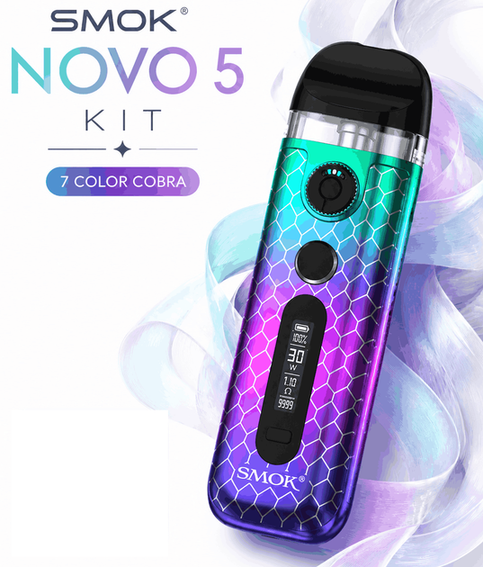 Многоразовая Pod-система Smok Novo 5 KIT 7 Color Cobra 900мАч вейп с сменным картриджем на 2мл - Фото 5 Многоразовая Pod-система Smok Novo 5 KIT 7 Color Cobra 900мАч вейп с сменным картриджем на 2мл - изображение 5