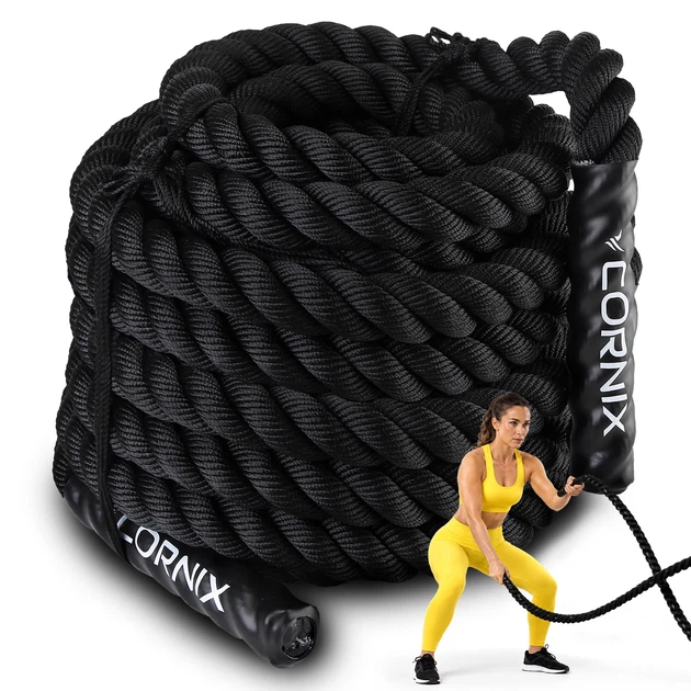 Канат тренировочный Cornix Battle Rope 12 м для кроссфита XR-0574 Black - Фото 1 Канат тренировочный Cornix Battle Rope 12 м для кроссфита XR-0574 Black - изображение 1