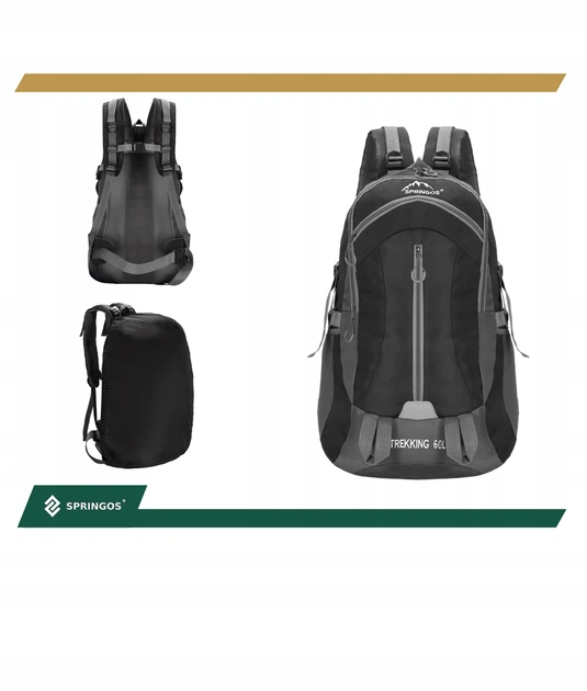 Туристический рюкзак Springos 60 л CS0132 Black/Grey - изображение 15