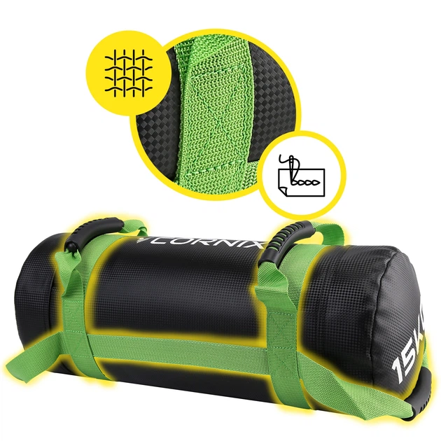 Мішок для кросфіту Cornix 15 кг тренувальний XR-0550 Black/Green - зображення 4