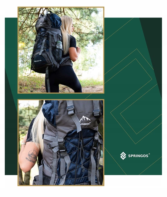 Туристический рюкзак Springos 90 л CS0130 Navy Blue/Grey - Фото 14 Туристический рюкзак Springos 90 л CS0130 Navy Blue/Grey - изображение 14