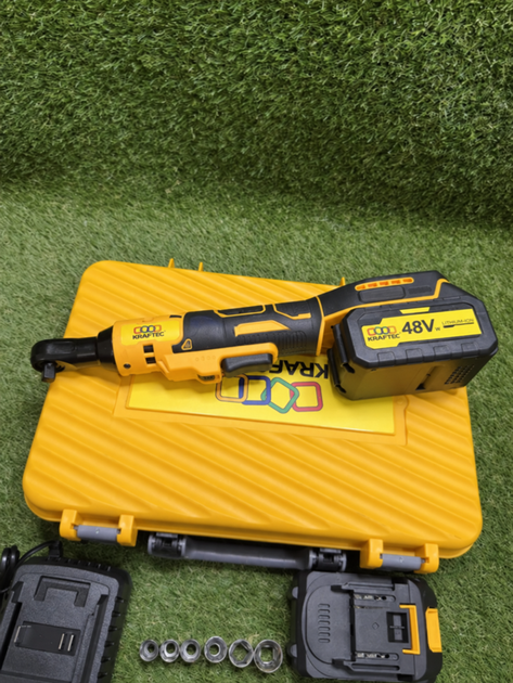 Аккумуляторный угловой гайковерт Krafftec Germany DCF512N 48V/6Ah Ударный бесщеточный гайковерт с двумя АКБ для авто 170 Нм - изображение 2