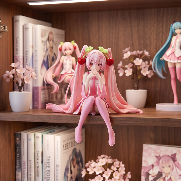 Коллекционная аниме фигурка Hatsune Sakura Miku 12 см , статуэтка Хатсуне Мику для полки декора авто сидячая Розовая - Фото 7 Коллекционная аниме фигурка Hatsune Sakura Miku 12 см , статуэтка Хатсуне Мику для полки декора авто сидячая Розовая - изображение 7