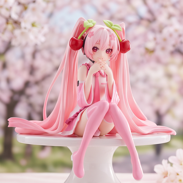 Коллекционная аниме фигурка Hatsune Sakura Miku 12 см , статуэтка Хатсуне Мику для полки декора авто сидячая Розовая - Фото 8 Коллекционная аниме фигурка Hatsune Sakura Miku 12 см , статуэтка Хатсуне Мику для полки декора авто сидячая Розовая - изображение 8
