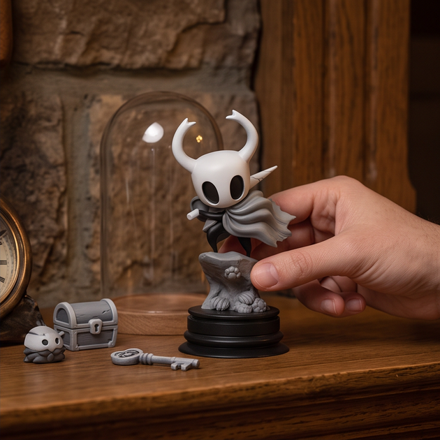 Колекційна фігурка Hollow Knight 10 см, статуэтка на підставці Лицар ручної роботи - Фото 6 Колекційна фігурка Hollow Knight 10 см, статуэтка на підставці Лицар ручної роботи - зображення 6