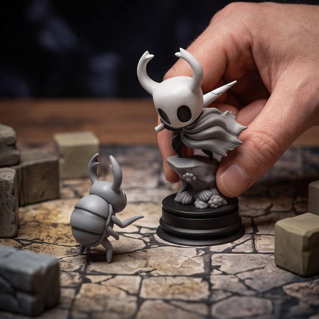 Колекційна фігурка Hollow Knight 10 см, статуэтка на підставці Лицар ручної роботи - Фото 7 Колекційна фігурка Hollow Knight 10 см, статуэтка на підставці Лицар ручної роботи - зображення 7