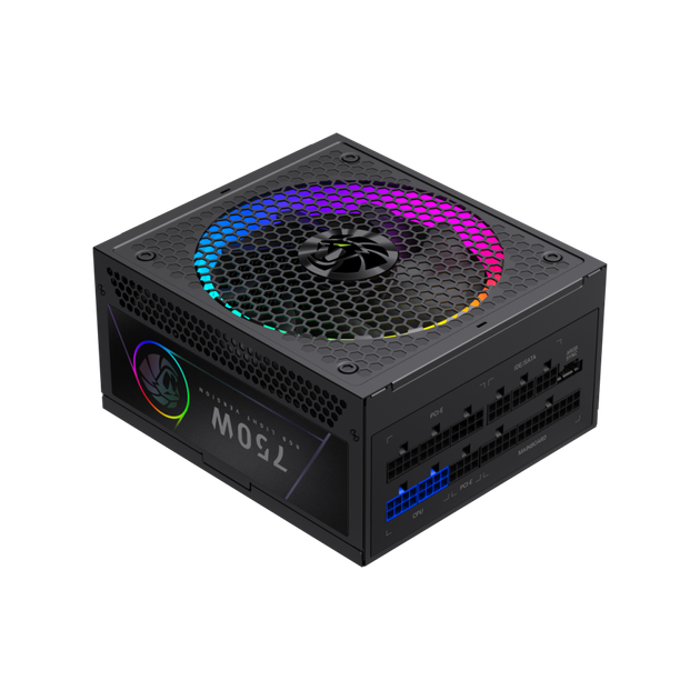 Блок живлення 750Вт GameMax RGB 750G (ATX, 80 PLUS Gold, RGB Smart fan 140мм, fully modular) - Фото 1 Блок живлення 750Вт GameMax RGB 750G (ATX, 80 PLUS Gold, RGB Smart fan 140мм, fully modular) - зображення 1