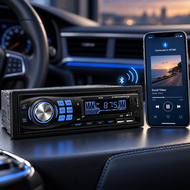 Автомагнитола MP3 580BT / Автомагнитола 1 DIN / Магнитола в авто с Bluetooth - изображение 3