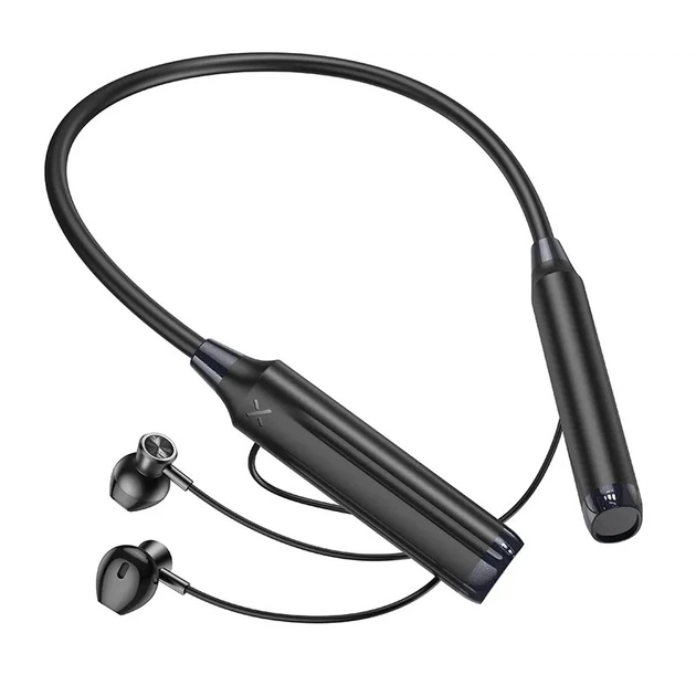 Навушники бездротові спортивні Borofone BE64 Perfect з шийною дужкою Bluetooth 5.3 чорні - Фото 2 Навушники бездротові спортивні Borofone BE64 Perfect з шийною дужкою Bluetooth 5.3 чорні - изображение 2