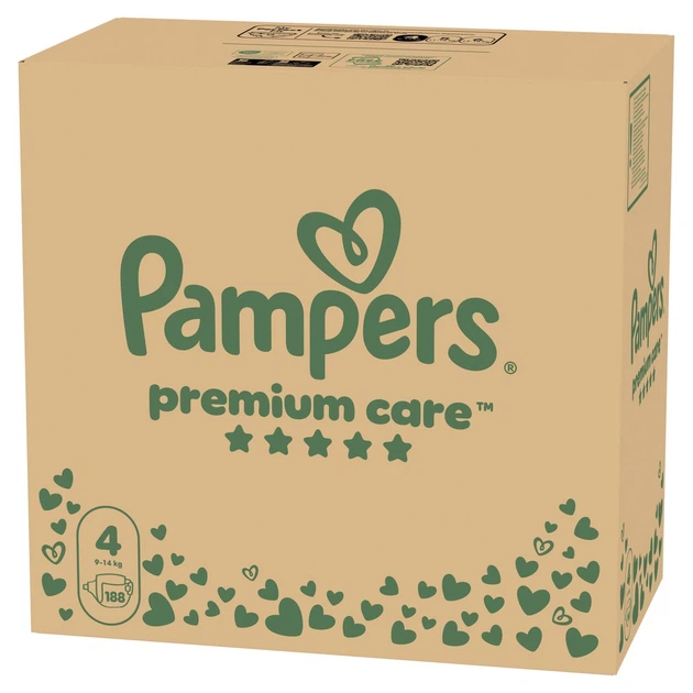 Підгузки Pampers Premium Care Розмір 4 (9-14 кг) 188 шт (8006530223829) - изображение 2