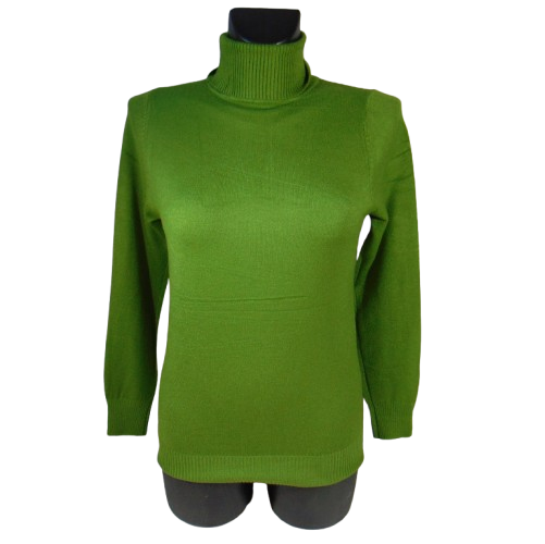 Кашеміровий гольф із закотом норма one size (42-48) зелений Glsa - зображення 2