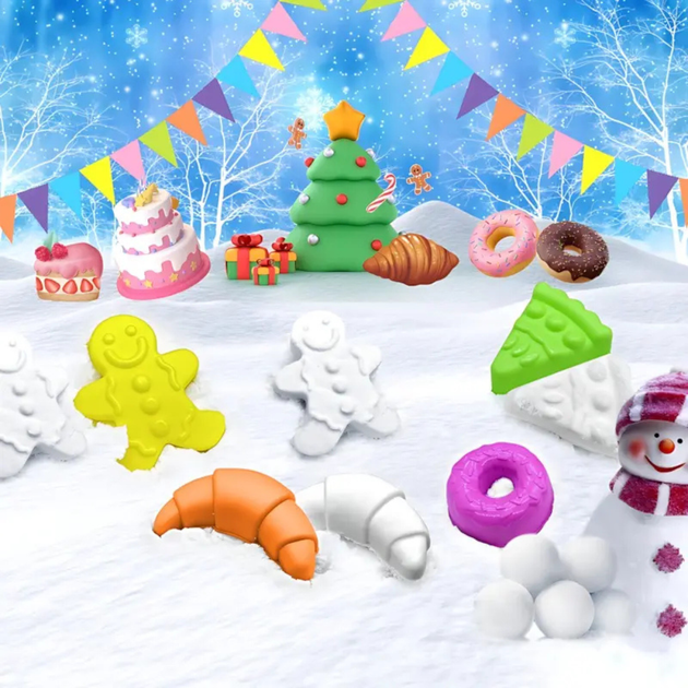 Кинетический снег для детей «Snowman's Cakes» масса для лепки и творчества 30×5.5×25 см Белый (JDT-0850789) - Фото 7 Кинетический снег для детей «Snowman's Cakes» масса для лепки и творчества 30×5.5×25 см Белый (JDT-0850789) - изображение 7
