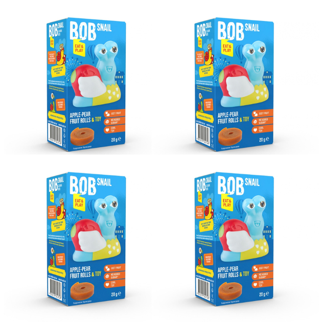 Набор Bob Snail Натуральные фруктовые конфеты Яблоко-Груша и игрушка 20 г х 4 шт (2000000014587) - изображение 2