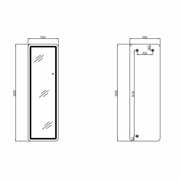 Дзеркало Qtap Gemini 500х1600 з LED-підсвіткою Touch, з диммером (SD00055408) - зображення 2