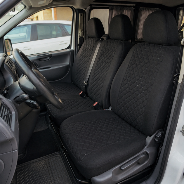 Авточехлы Antar Volkswagen LT35 (LT II) Черные антара + жаккард 1+2 (ANP12-0515) - изображение 6