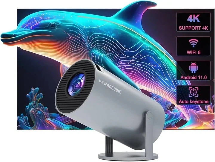 Смарт-проектор Magcubic HY300 Pro Full HD Серый (Портативный LED-проектор Android 11 Wi-Fi 6) - Фото 4 Смарт-проектор Magcubic HY300 Pro Full HD Серый (Портативный LED-проектор Android 11 Wi-Fi 6) - изображение 4