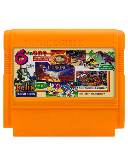 Збірник Ігор RMC Famicom Dendy 6 in 1 SM100 Lion King, Super Mario Bros 3, Tecmo NBA, Jurassic Park, Felix Cat, Tiny Toon 4 90х TV Game Англійська Версія Тільки Картридж Б/У - Фото 1 Збірник Ігор RMC Famicom Dendy 6 in 1 SM100 Lion King, Super Mario Bros 3, Tecmo NBA, Jurassic Park, Felix Cat, Tiny Toon 4 90х TV Game Англійська Версія Тільки Картридж Б/У - зображення 1