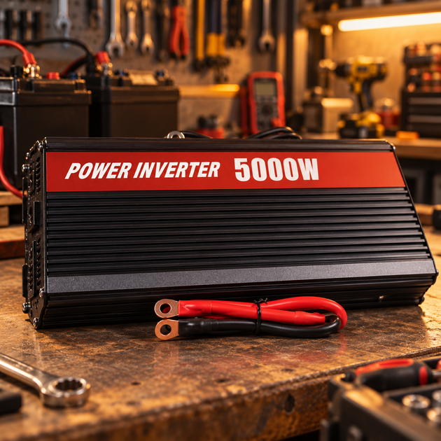 Інвертор 5000 Вт 12-220 В автомобільний Перетворювач напруги 12V-220V з розеткою та вентилятором - зображення 4