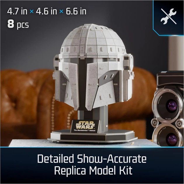 Пазл 3D Шолом Мандалорця 88 деталей Star Wars Mandalorian Helmet 3D Model 4D Build Spin Master 6070857 - зображення 2
