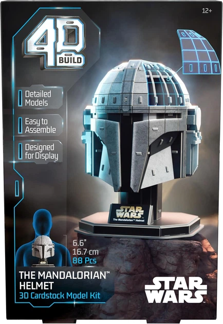 Пазл 3D Шолом Мандалорця 88 деталей Star Wars Mandalorian Helmet 3D Model 4D Build Spin Master 6070857 - зображення 6