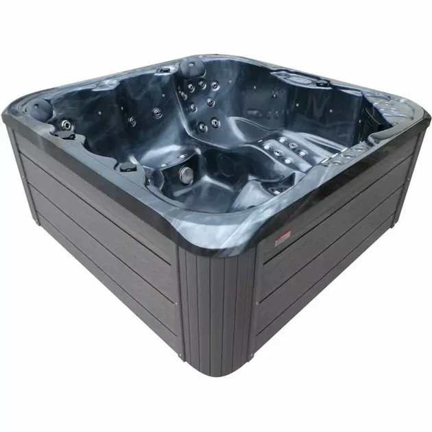 Гідромасажний СПА-басейн Aquajoy Riviera 200×200×90 см на 5 осіб, 48 масажних форсунок, Bluetooth, LED - Фото 6 Гідромасажний СПА-басейн Aquajoy Riviera 200×200×90 см на 5 осіб, 48 масажних форсунок, Bluetooth, LED - зображення 6