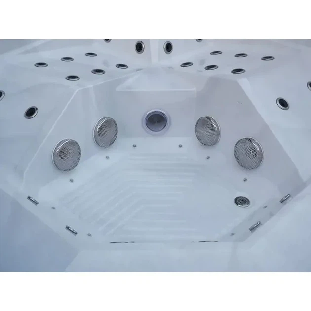 Гідромасажний СПА-басейн Aquajoy Monaco 220×220×90 см на 5 осіб, 74 форсунки, Bluetooth, LED - зображення 6