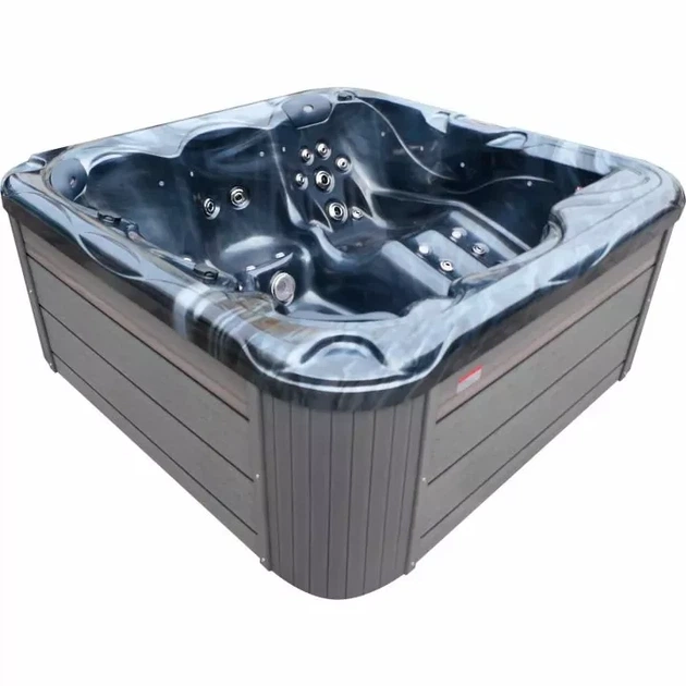Гідромасажний СПА-басейн Aquajoy Ibiza 200×200×89 см на 6 осіб, 63 форсунки, Bluetooth, LED - зображення 5