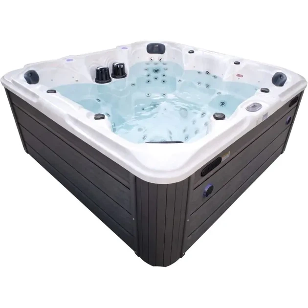 Гідромасажний СПА-басейн Aquajoy Maldives 230×230×95 см на 7 осіб, 101 форсунка, Bluetooth, LED - зображення 2