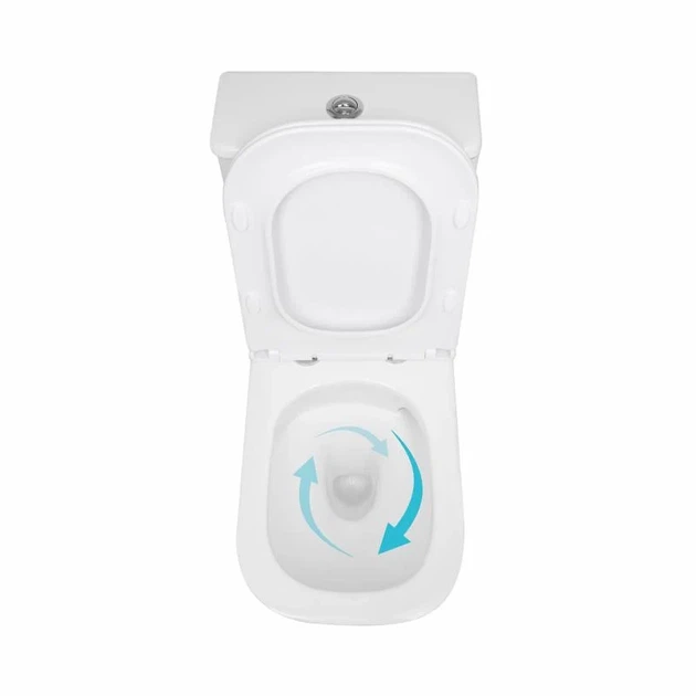 Унитаз напольный Qtap Presto Quadro безободковый с сиденьем Soft-close 650х340х790 мм Белый - изображение 6