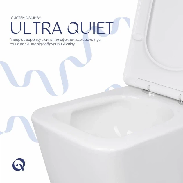 Унітаз підлоговий Qtap Crow безобідковий з сидінням Soft-close білий 640х360х835 мм - зображення 5