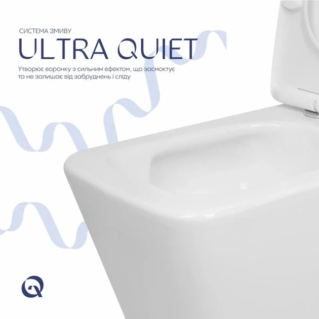 Унитаз напольный Qtap Crow Eco безободковый с сиденьем Soft-close 640х360х835 мм белый - изображение 5