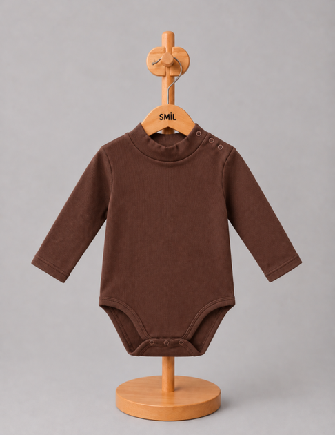 Боді-гольф для хлопчика SMIL 102795-1 Коричневий р.80 - Фото 1 Боді-гольф для хлопчика SMIL 102795-1 Коричневий р.80 - зображення 1