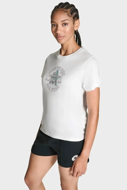 Жіноча біла футболка CHUCK PATCH Converse S CVW5T241 - изображение 5