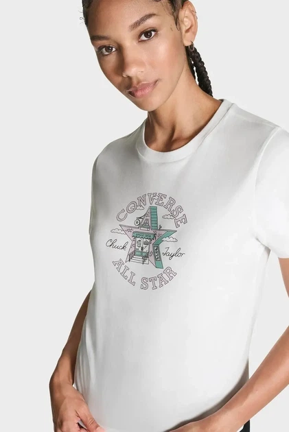 Жіноча біла футболка CHUCK PATCH Converse S CVW5T241 - изображение 6