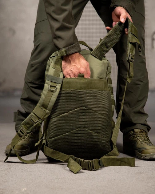 Тактичний штурмовий рюкзак MX Олива MOLLE для туризму та міського використання поліестер - Фото 5 Тактичний штурмовий рюкзак MX Олива MOLLE для туризму та міського використання поліестер - зображення 5