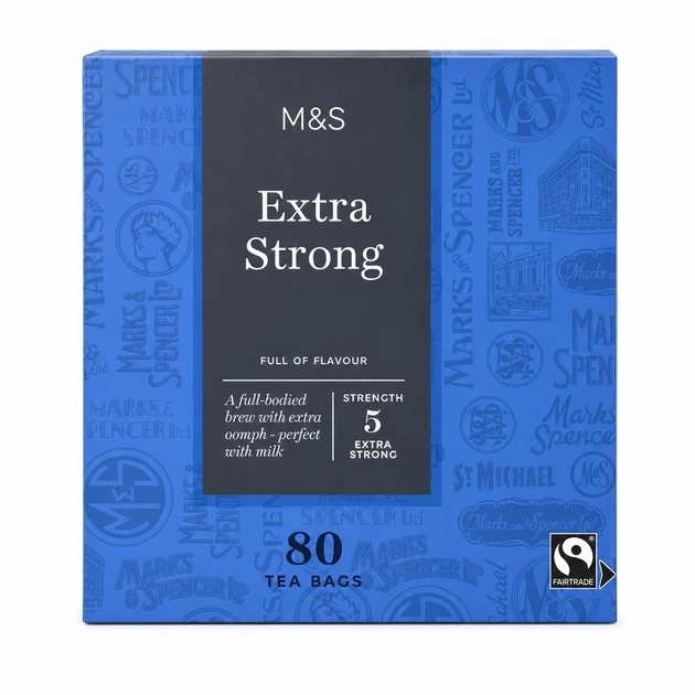Чай чорний Marks & Spencer Extra Strong 80 пакетиків - Фото 1 Чай чорний Marks & Spencer Extra Strong 80 пакетиків - зображення 1