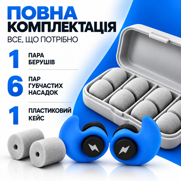 Беруши для сна с шумоподавлением анатомические затычки от храпа комплект защиты от шума беруши многоразовые с защитой от звуков выстрелов взрывов NRR 40 Pavlysh СС-43 - Фото 3 Беруши для сна с шумоподавлением анатомические затычки от храпа комплект защиты от шума беруши многоразовые с защитой от звуков выстрелов взрывов NRR 40 Pavlysh СС-43 - изображение 3