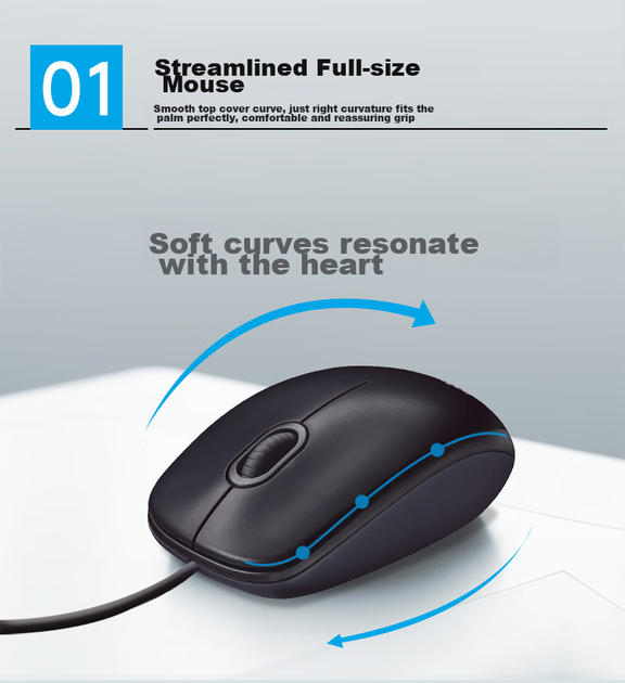 Миша Logitech M91P USB Black - зображення 2