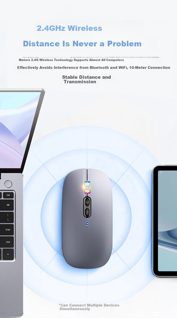 Мышь Stiger Wireless/Bluetooth Space Silver - изображение 6