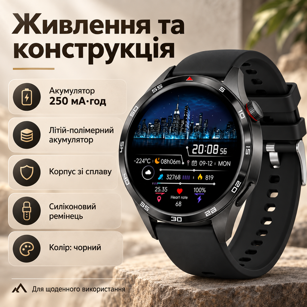 Спортивний смарт-годинник з бездротовими дзвінками та керуванням музикою - зображення 3